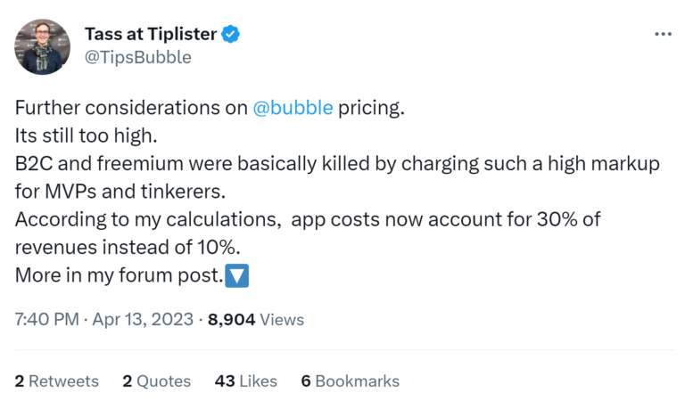 Image: Bubble Pricing Is Too High