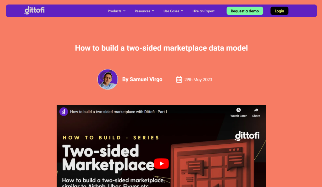 Image: how to implement a two-sided marketplace database schema template design