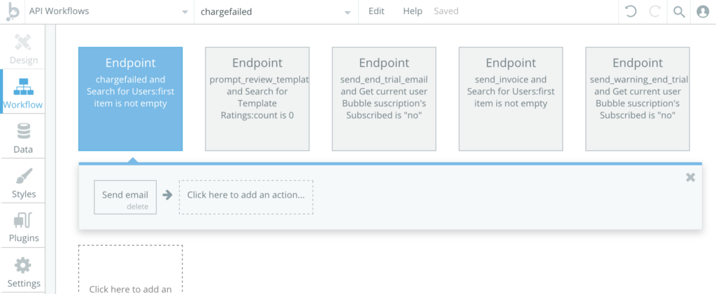 Image: Example of a Bubble workflow.