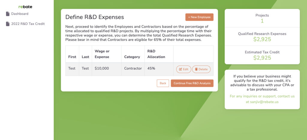 Screenshot of Rebate's App