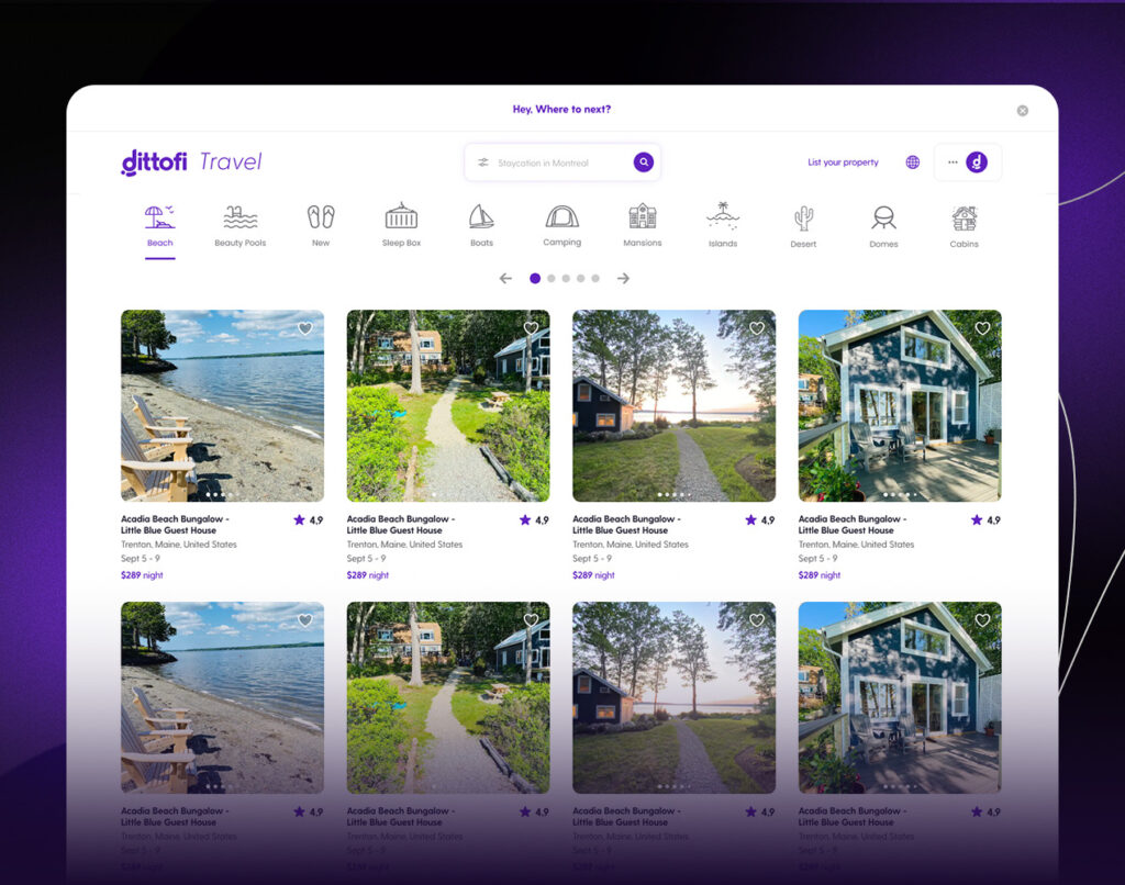 Example of Dittofi rental marketplace template from Dittofi.