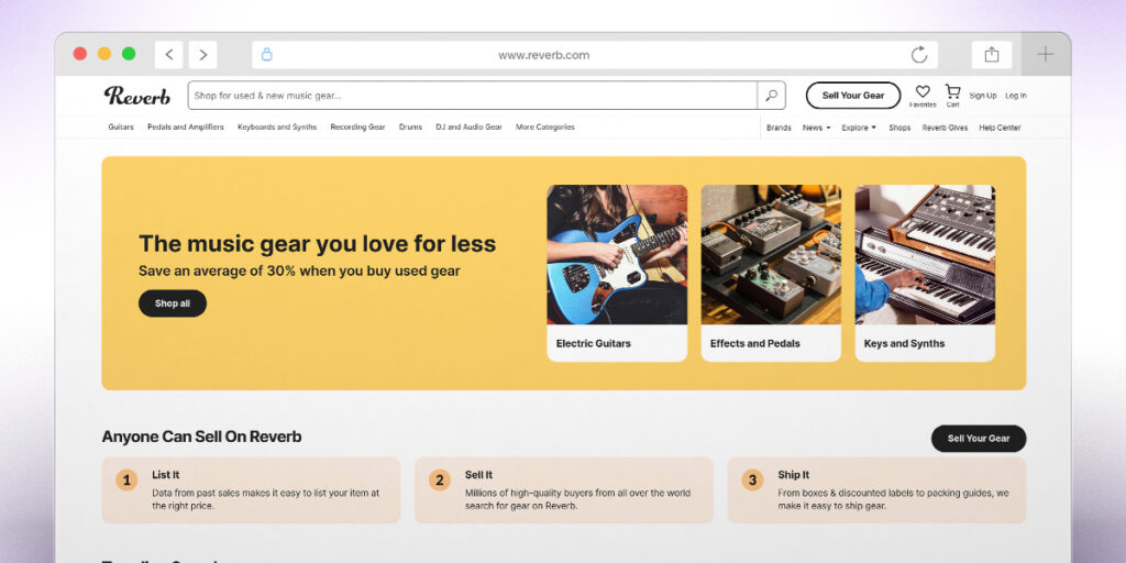 Reverb, a niche marketplace for musicians