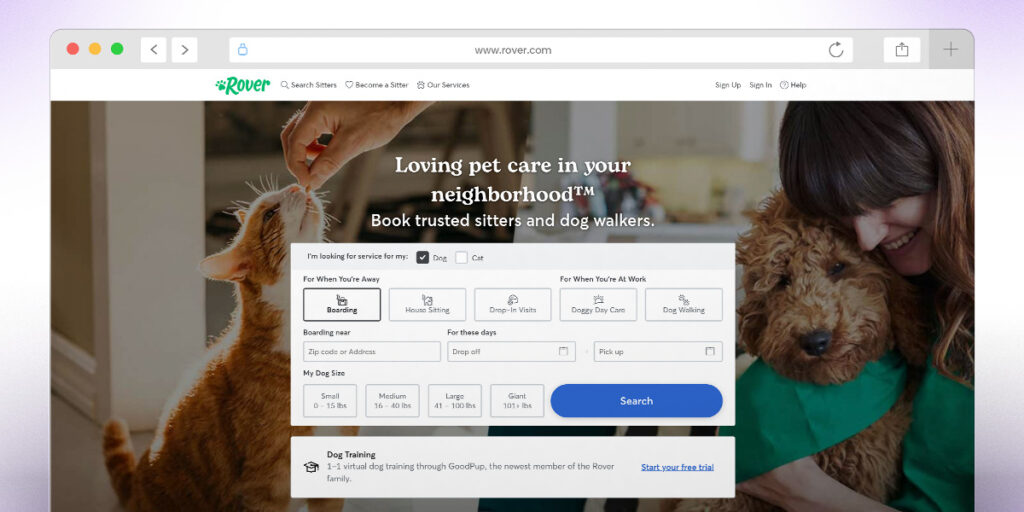 Rover, niche marketplace for pet services