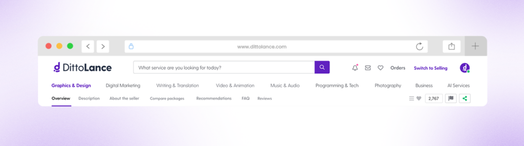 Dittofi easy search and navigation on B2C marketplace template