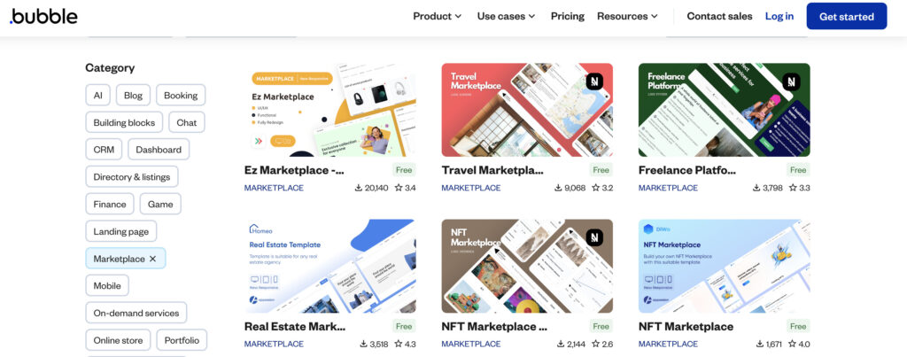 Bubble marketplace template