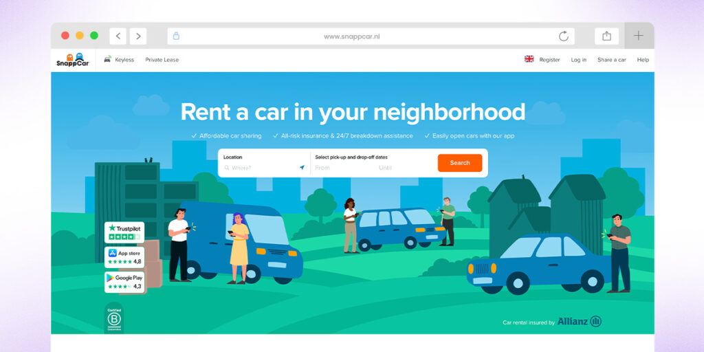 SnappCar a Dutch based Turo competitor focused on short term rentals