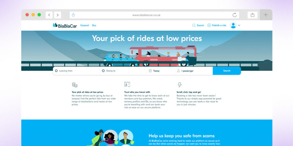 Blablacar, a Turo competitor focused on car pooling